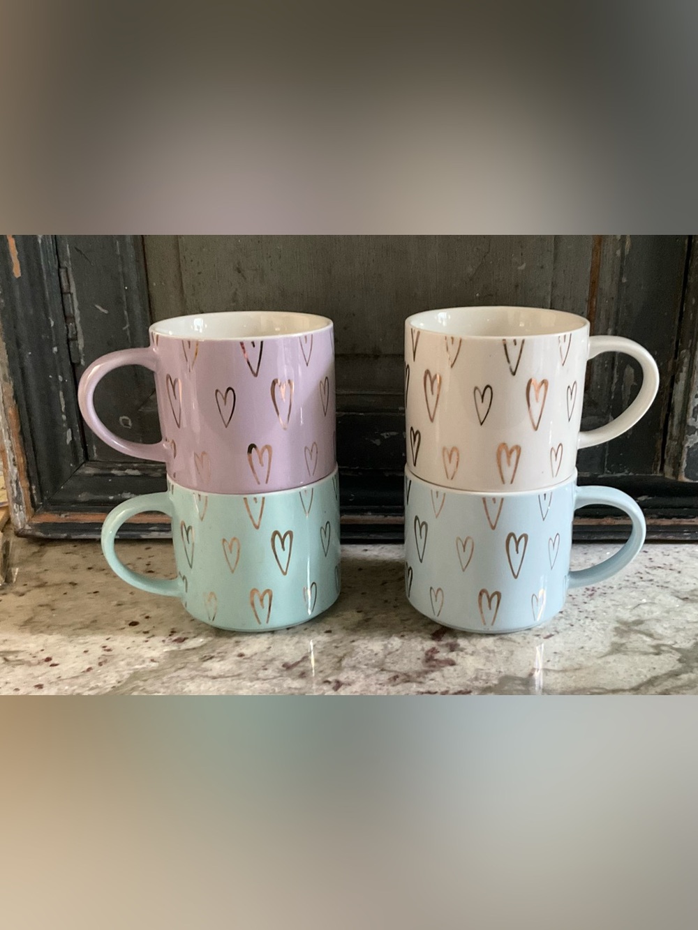 Heart Mugs - Set of 4